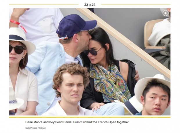 Demi Moore, detectada en las gradas de Roland Garros junto a su novio Daniel Humm / Captura pagesix.com