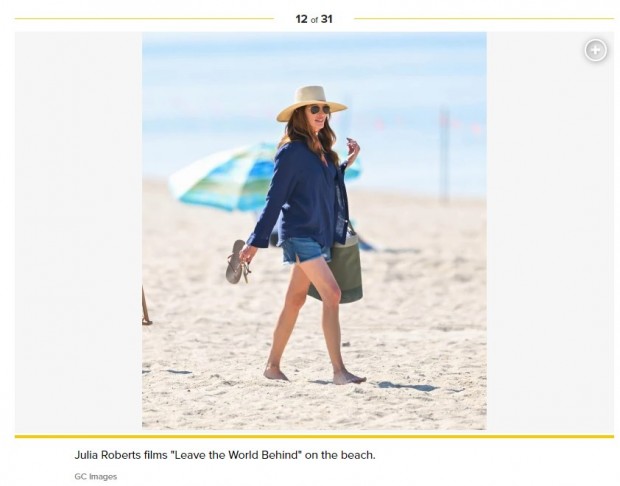 Julia Roberts fue detectda rodando la cinta "Leave the World Behind", sorprendiendo a todos con su aspecto / Captura pagesix.com