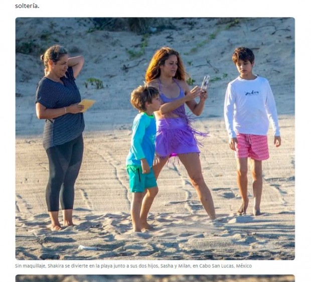 Shakira, disfrutando en la playa junto a sus hijos / Captura es-us.vida-estilo.yahoo.com