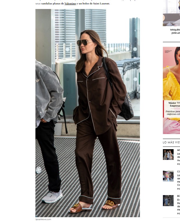 Angelina Jolie, captada a punto de abordar un vuelo en pijamas / Captura www.vogue.es