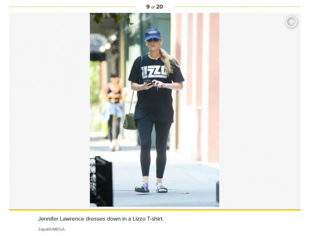 Jennifer Lawrence salió a pasear con un estilo muy informal / Captura pagesix.com