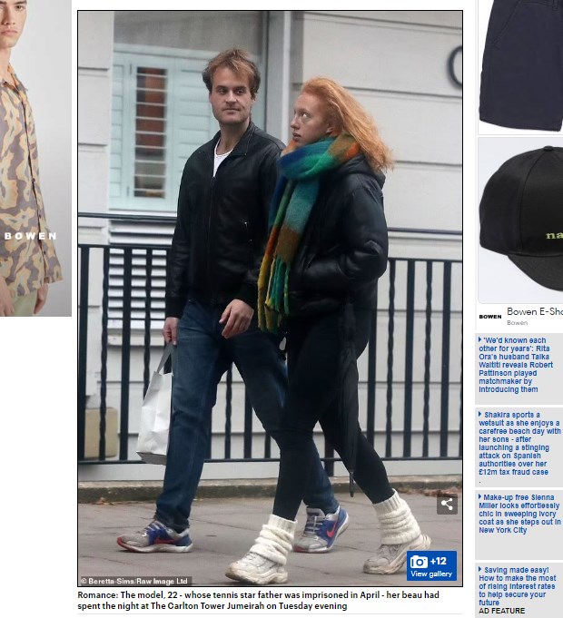 La hija extramatrimonial de Boris Becker se encuentra en Londres, y fue captada a la salida de un hotel / Captura www.dailymail.co.uk