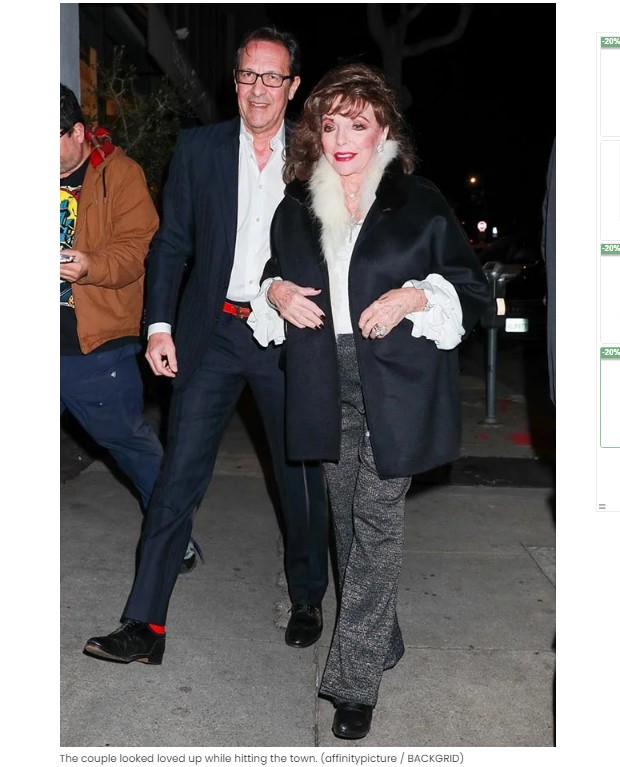 La actriz de la serie "Dinastía" y Percy Gibson salieron para una cena romántica / Captura hollywoodlife.com