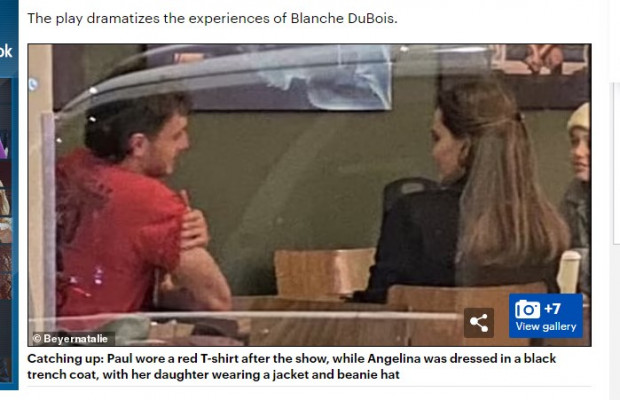 Angelina Jolie, sorprendida bebiendo café con el actor Paul Mescal, luego de que se rumoree que rompió con su prometida / Captura www.dailymail.co.uk