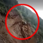 Video: Captan dramática caída de una retroexcavadora en la región de Aysén