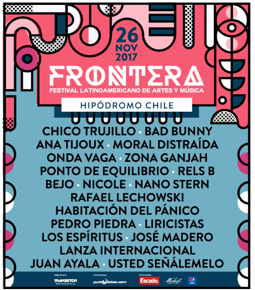 El line-up de Frontera 2017. Foto: facebook Oficial Frontera.