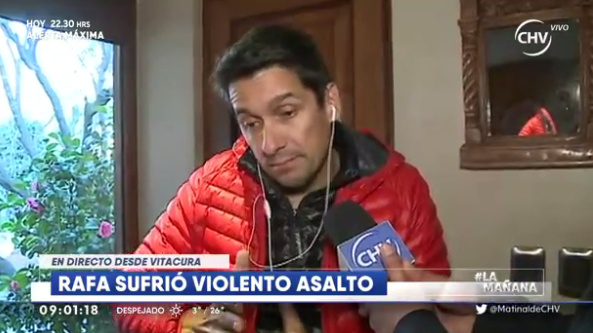 El animador de 'La Mañana en Chilevisión' relató con lujo de detalles el escabroso momento en contacto en vivo con su casa televisiva. Captura de Pantalla de Chilevisión.