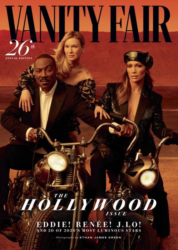 Jennifer López, en la portada de Vanity Fair junto a Eddie Murphy y Renée Zellweger / pagesix.com