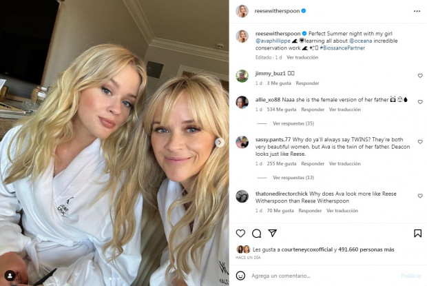 Reese Witherspoon posó junto a su hija Ava y volvió a sorprender a sus seguidores / www.instagram.com/reesewitherspoon