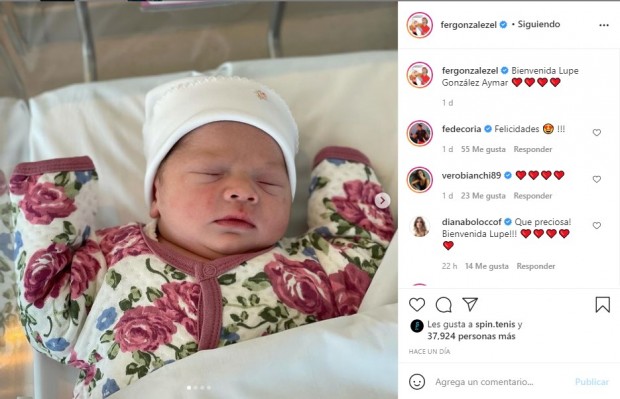 Fernando González compartió imágenes de su hija recién nacida / www.instagram.com/fergonzalezel