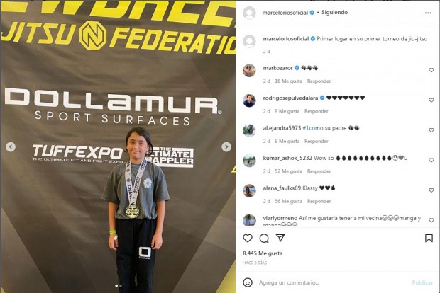Agustina, de 10 años, ganó en su primer torneo de "jiu-jitsu" / www.instagram.com/marceloriosoficial