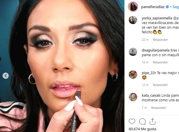 Pamela Díaz se muestra con y sin maquillaje y el cambio es notorio: ¿Cómo  se ve mejor? - Guioteca