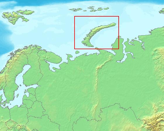 Nueva Zembla es un archipiélago ubicado al norte de Rusia (imagen: Wikipedia).