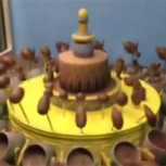 La magia de una fuente de chocolate animada
