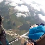 Paracaídas se enreda en helicóptero: Dramáticos momentos