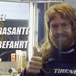 Sebastian Vettel se disfraza de mecánico y “aterroriza” a clientes con prueba de velocidad