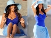 Sofía Vergara - Traje de baño azul real con tirantes anchos y copa interior